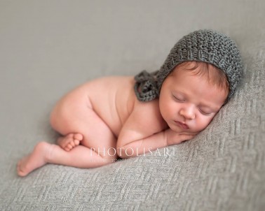 Newborn photo props - czapeczka do sesji RICE BONNET