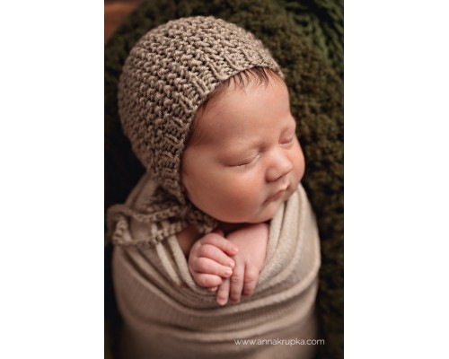 Newborn photo props - RICE BONNET