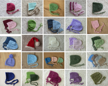 BUNDLE OF 41 BONNETS FOR NEWBORN SESSION