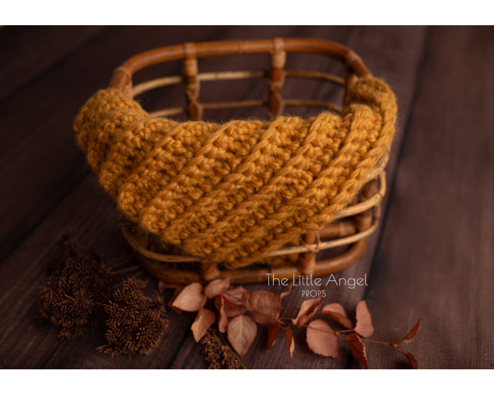 MUSTARD AUTUMN BLANKET - for newborn session