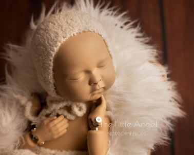 Newborn photo props set - hat and rompers SHAGGY
