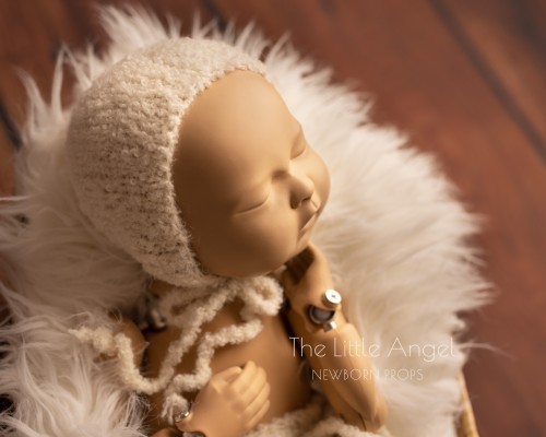 Newborn photo props set - hat and rompers SHAGGY
