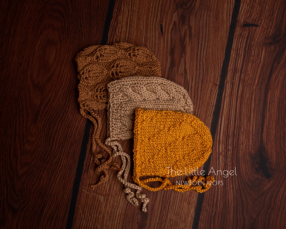 Czapeczki do sesji noworodkowych