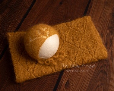 Newborn photography props - WRAP & HAT