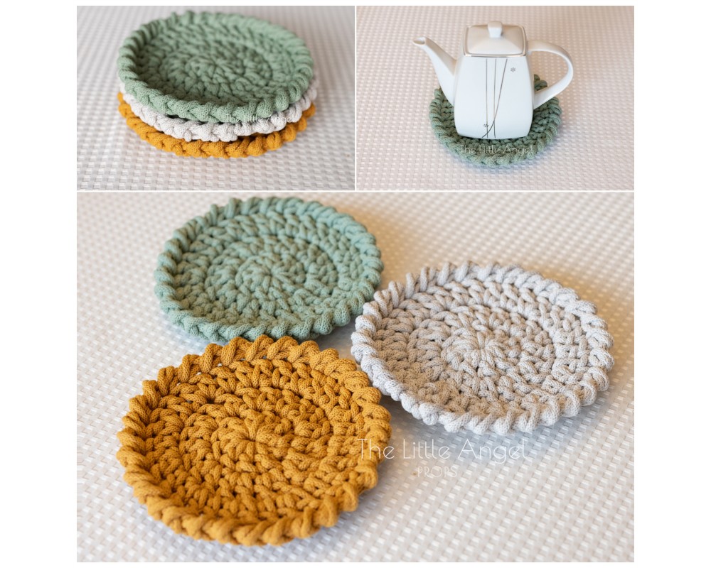 Cotton cord coasters - Little Angel Props