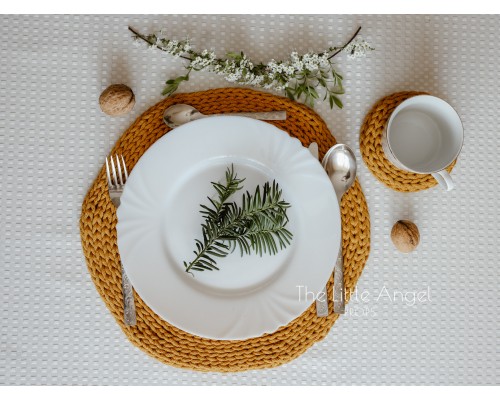 Cotton cord table and cup coasters - Little Angel Props