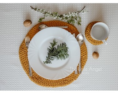 Cotton cord table and cup coasters - Little Angel Props