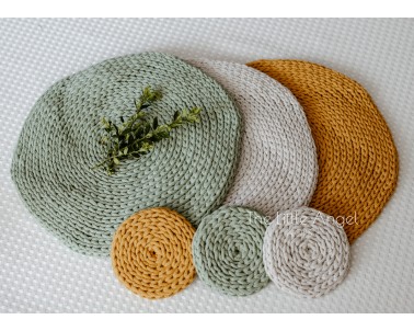 Cotton cord table and cup coasters - Little Angel Props