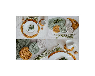 Cotton cord table and cup coasters - Little Angel Props