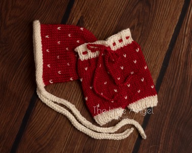 CHRISTMAS NEWBORN PROPS - HAT & SHORT PANTS