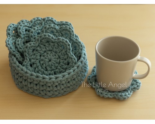 Pleciony koszyk i 6 podstawek - Little Angel Props