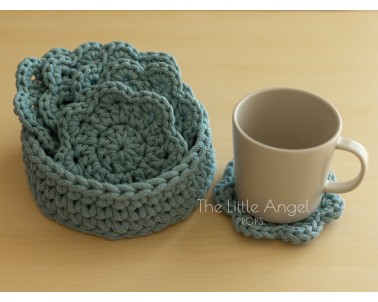 Pleciony koszyk i 6 podstawek - Little Angel Props