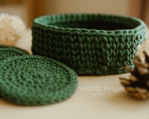 LEŚNY KOSZYK & 4 PODSTAWKI POD KUBKI - Little Angel Props