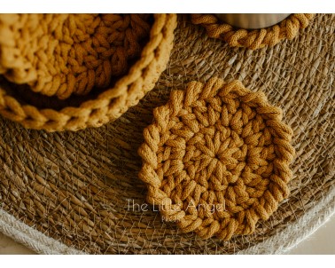 Szydełkowe podstawki pod kubek & koszyk- Little Angel Props