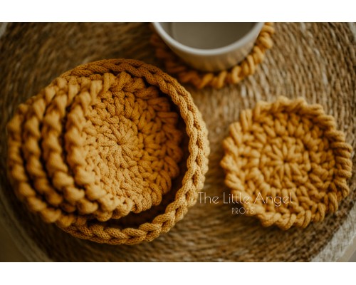 Szydełkowe podstawki pod kubek & koszyk- Little Angel Props
