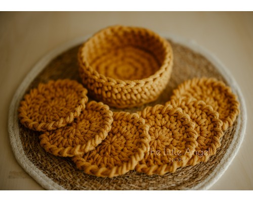 Szydełkowe podstawki pod kubek & koszyk- Little Angel Props